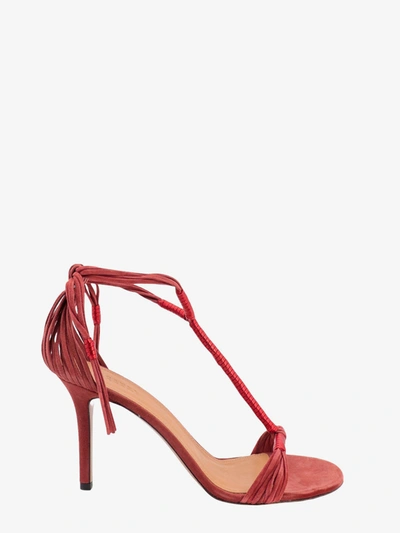 Isabel Marant 85mm Anssi-gd Suede High Heel Sandals In Red