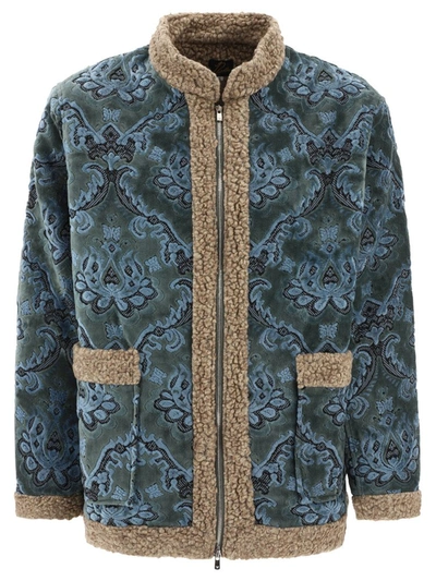 Needles Zipped Tibetan Jacket In Blue