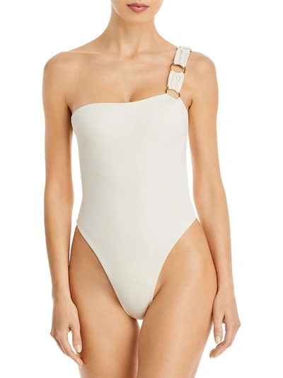 Joues De Sable Womens Stretch Medium Support One-piece Swimsuit In Beige