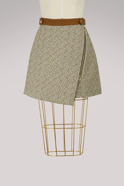Vanessa Bruno Ely Cotton Mini Skirt In Kaki