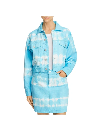 Blanknyc Womens Cropped Cotton Denim Jacket In Blue
