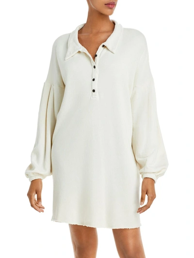 N:philanthropy Ellis Womens Collared Long Sleeves Sweatshirt Dress In White