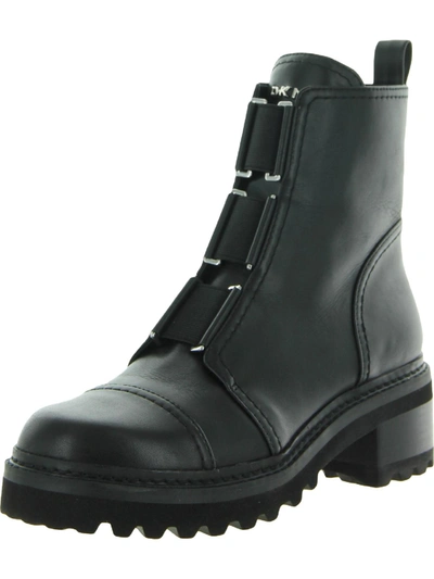 Dkny Barrett Booties Womens Leather Zip Up Motorcycle Boots In Black