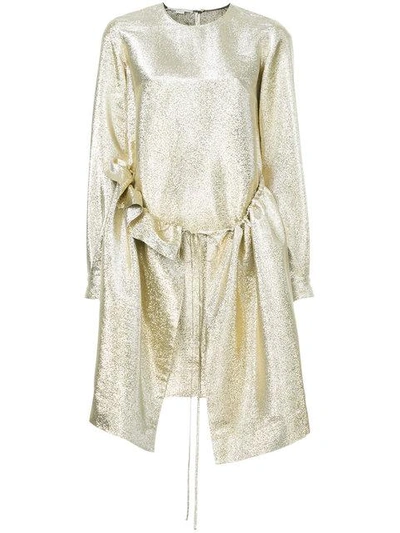 Stella Mccartney Long Sleeved Shimmer Dress In Metallic | ModeSens