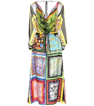 Rosie Assoulin Marble Patchwork Cape Dress In Multicoloured