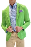 Tailorbyrd Solid Two-button Linen Blend Sport Coat In Lime