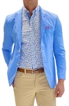 Tailorbyrd Solid Two-button Linen Blend Sport Coat In Sky Blue