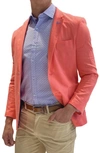 Tailorbyrd Solid Two-button Linen Blend Sport Coat In Coral
