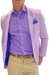 Tailorbyrd Solid Two-button Linen Blend Sport Coat In Lilac