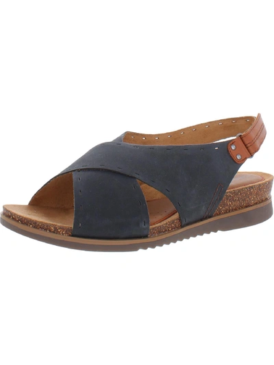 Cobb Hill Rubey Womens Leather Strappy Thong Sandals In Blue