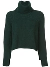 Rosetta Getty Cashmere Turtleneck Pullover In Green
