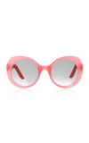 Lapima Carlota Oversized Round-frame Sunglasses In Pink