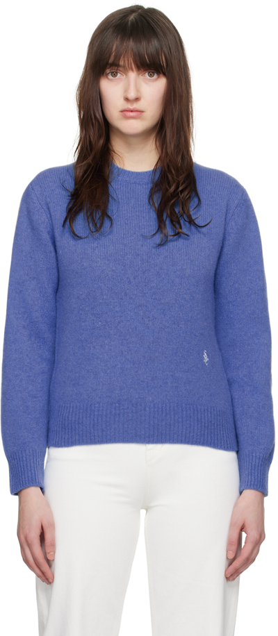 Sporty And Rich Src Wool Crewneck Sweater In Light Blue