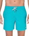 Tom & Teddy Solid Swim Trunks In Pool Blue