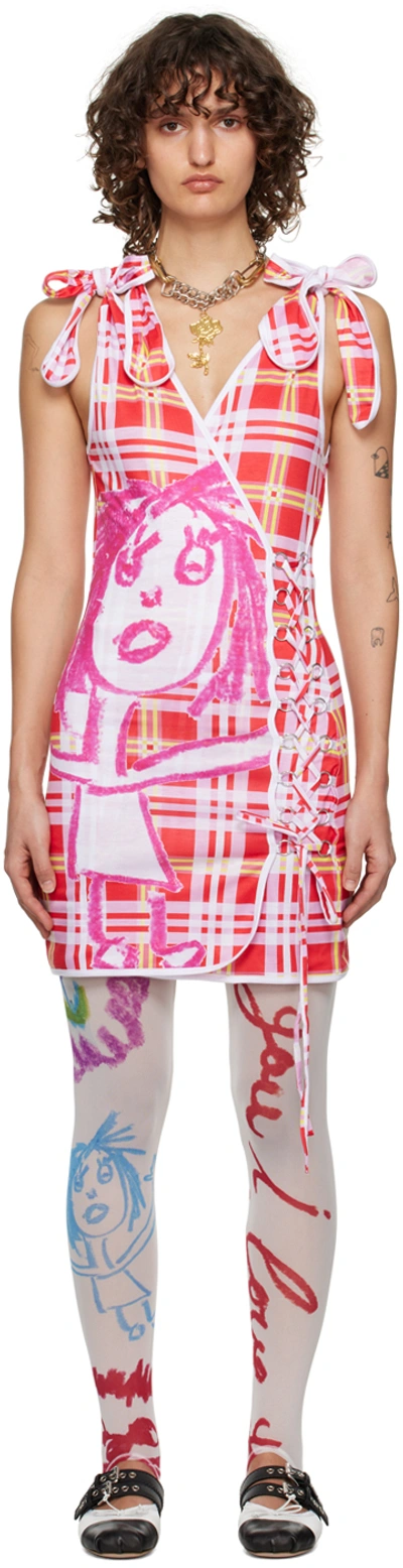 Chopova Lowena Red Knock Out Minidress In Multicolor