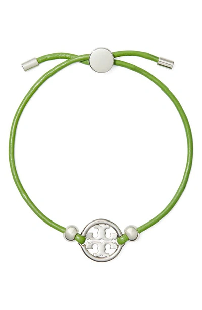 Tory Burch Miller Slider Bracelet In Green,silver