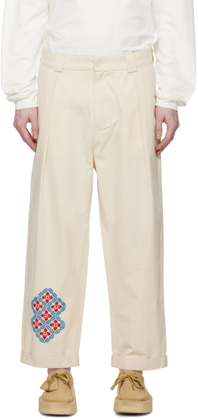 Adish Off-white Sukkar Trousers In Beige