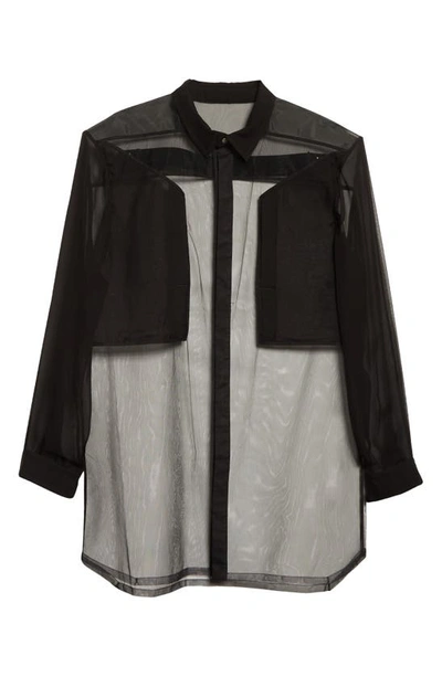 Rick Owens Utility See-through Shirt In Schwarz