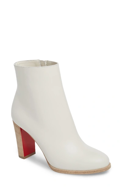 Christian Louboutin Adox Leather Block-heel Red Sole Boot In Latte