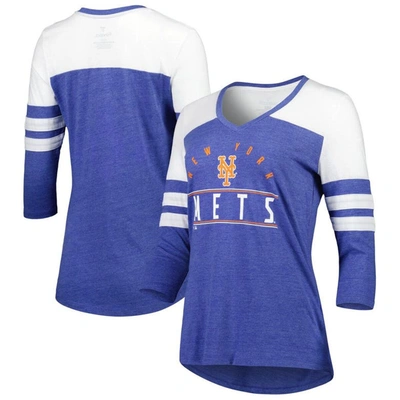 Fanatics Branded Heather Royal New York Mets League Leader Tri-blend 3/4-sleeve V-neck T-shirt