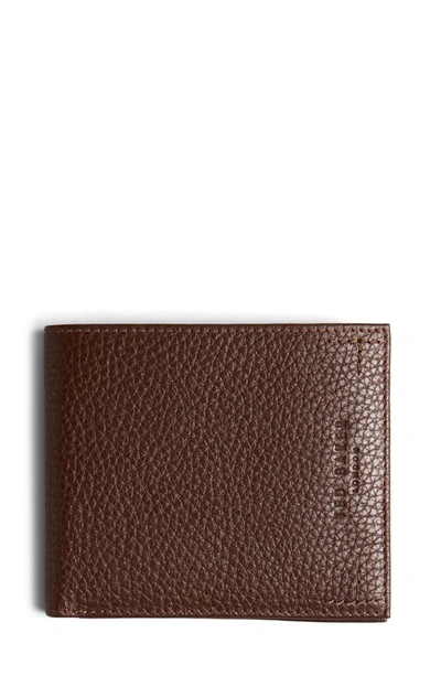Ted Baker Colorblock Leather Bifold Wallet In Brown