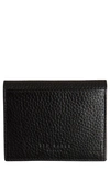 Ted Baker Pannal Colour Leather Card Holder In Black