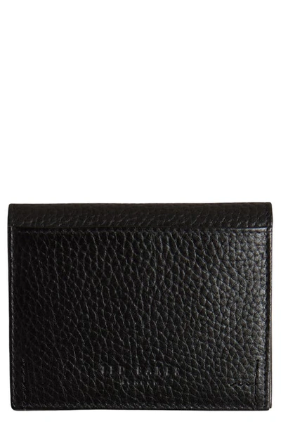 Ted Baker Pannal Colour Leather Card Holder In Black