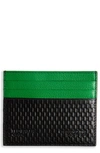 Ted Baker Dirk Textured Leather Card Holder In Green