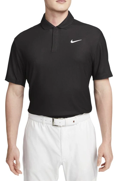 Nike Tiger Woods Dri-fit Piqué Golf Polo Shirt In Black