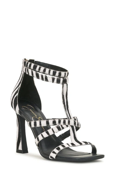Jessica Simpson Aaralyn Strappy Sandal In Black/ White