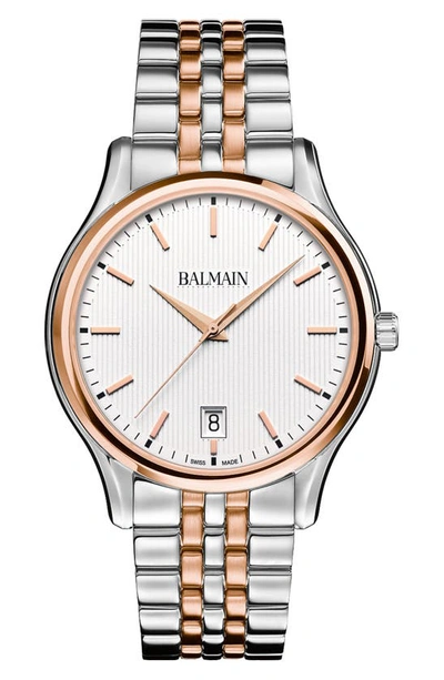 Balmain Watches Beleganza Gent Two-tone Bracelet Watch, 40mm In Stainless Steel/ Rose Gold