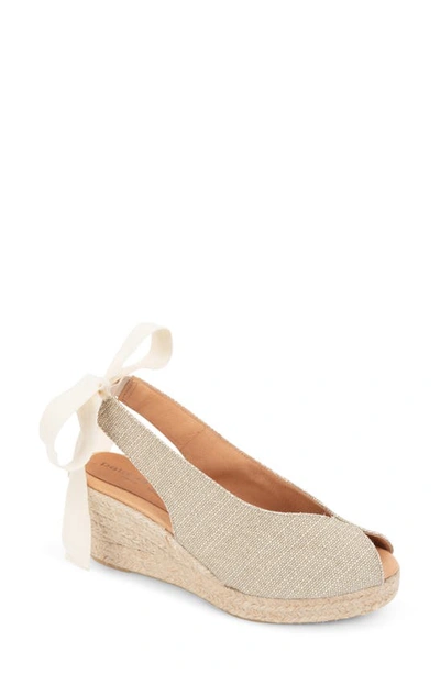 Patricia Green Dolce Espadrille Wedge Sandal In Natural Lurex