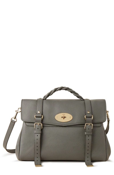 Mulberry Oversize Alexa Leather Satchel In Charcoal