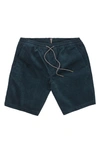 Volcom Frickin' Mix Elastic Waist Cotton Shorts In Cruzer Blue