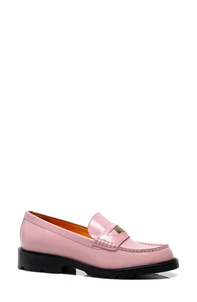 Free People Liv Penny Loafer In Perfect Pink