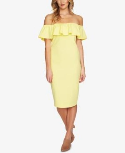 1.state Off-the-shoulder Flounce Dress In Sundew