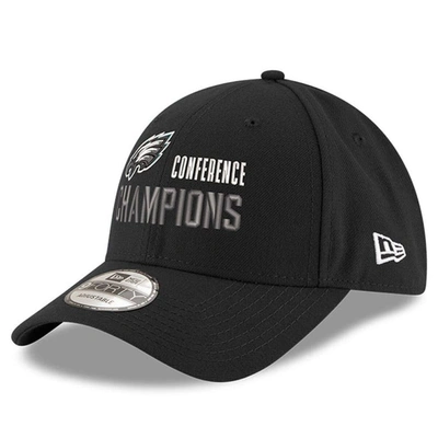 New Era Black Philadelphia Eagles 2022 Nfc Champions Replica 9forty Adjustable Hat