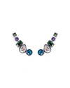 Adore Mixed Crystal Ear Crawler Earrings In Silver/multi