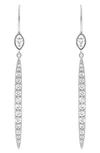 Adore Linear Crystal Bar Earrings In Silver