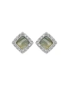 Adore Resin & Pave Stud Earrings In Silver