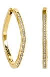 Adore Soft Square Rhinestone Hoop Earrings In Gold