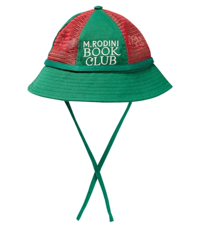 Mini Rodini Babies' Printed Cotton Mesh Sun Hat In Green