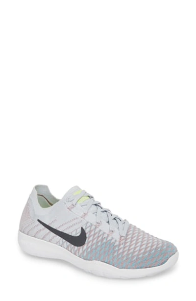 Nike Free Tr Flyknit 2 Training Shoe In Pure Platinum/ Anthracite