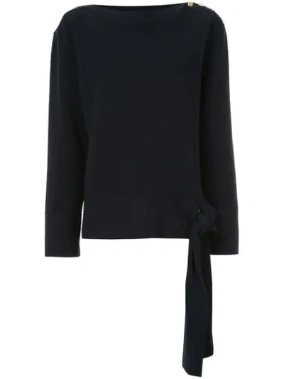 Stella Mccartney Boat Neck Button Jumper In Blue