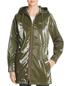 Jane Post London Shiny Raincoat In Olive