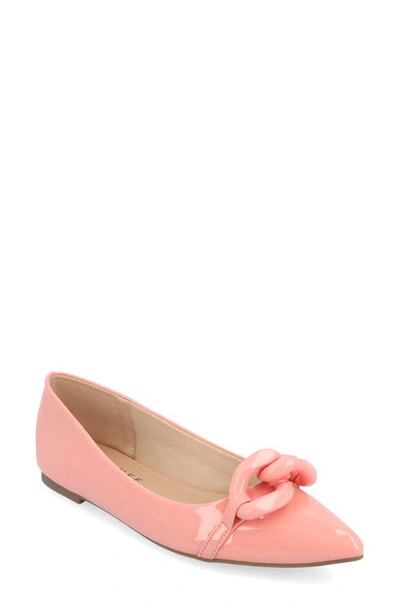 Journee Collection Clareene Pointed Toe Flat In Blush