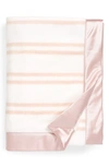 Nordstrom Baby Print Plush Blanket In Pink Lotus Double Stripe