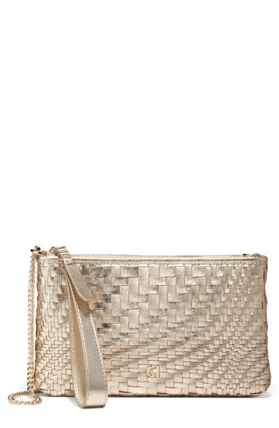 Cole Haan Essential Pouch Crossbody Bag In Gold/ Woven