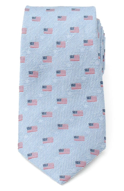 Cufflinks, Inc American Flag Cotton Tie In Blue
