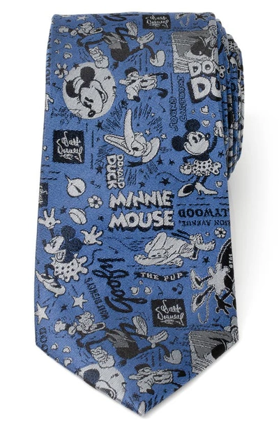 Cufflinks, Inc X Disney Mickey & Friends Vintage Print Silk Tie In Blue